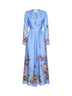 Floral-print cornflower silk habotai Patience maxi dress