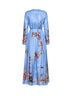 Floral-print cornflower silk habotai Patience maxi dress
