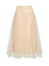 Cream polka dot tulle midi skirt