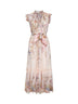 Aviary-print cream viscose Rebellion midi dress