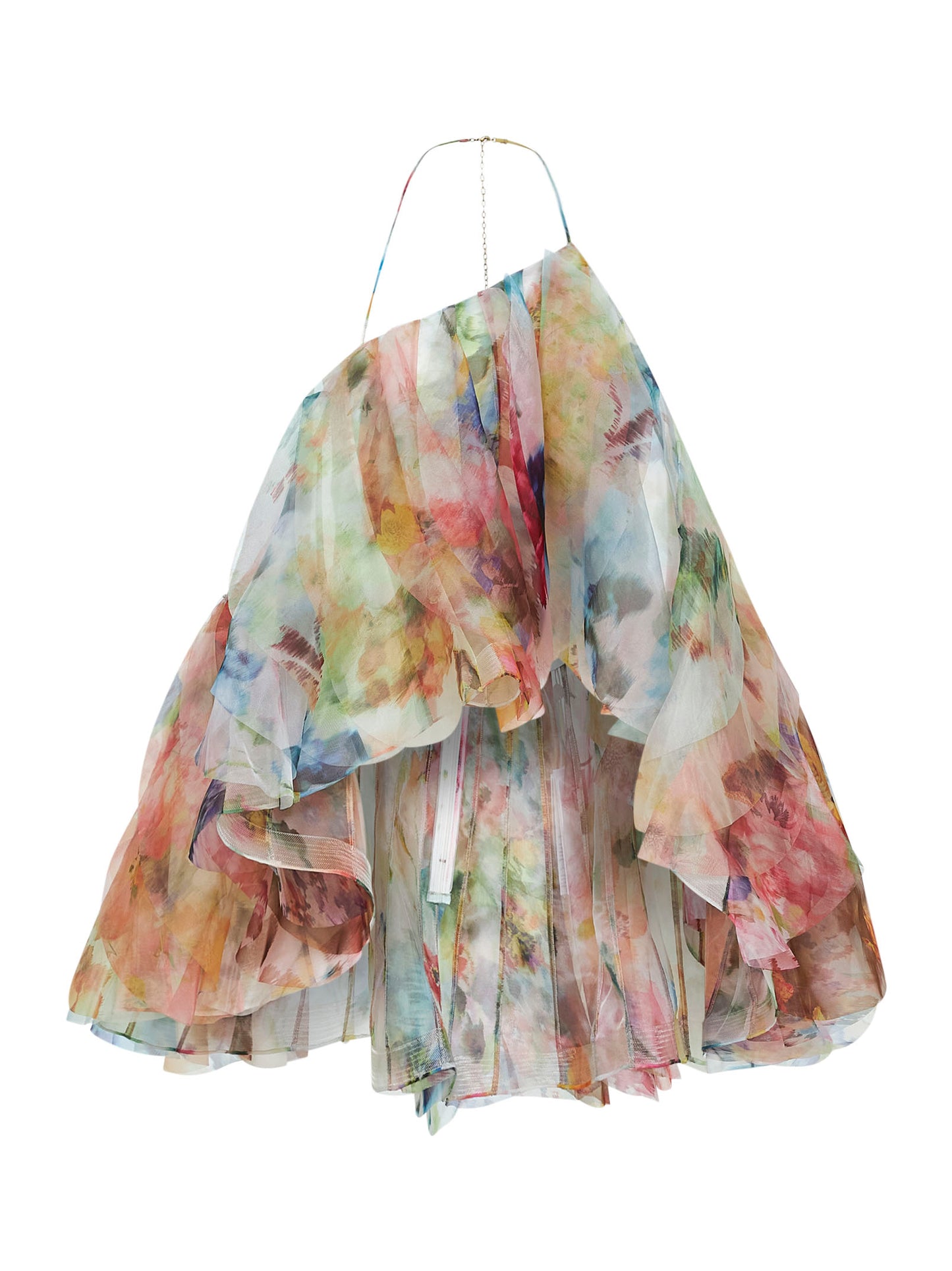 Top Luna in georgette stampa Spliced floreale