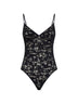Black lace sleeveless bodysuit