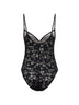 Black lace sleeveless bodysuit