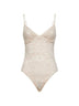Body senza maniche in pizzo crema