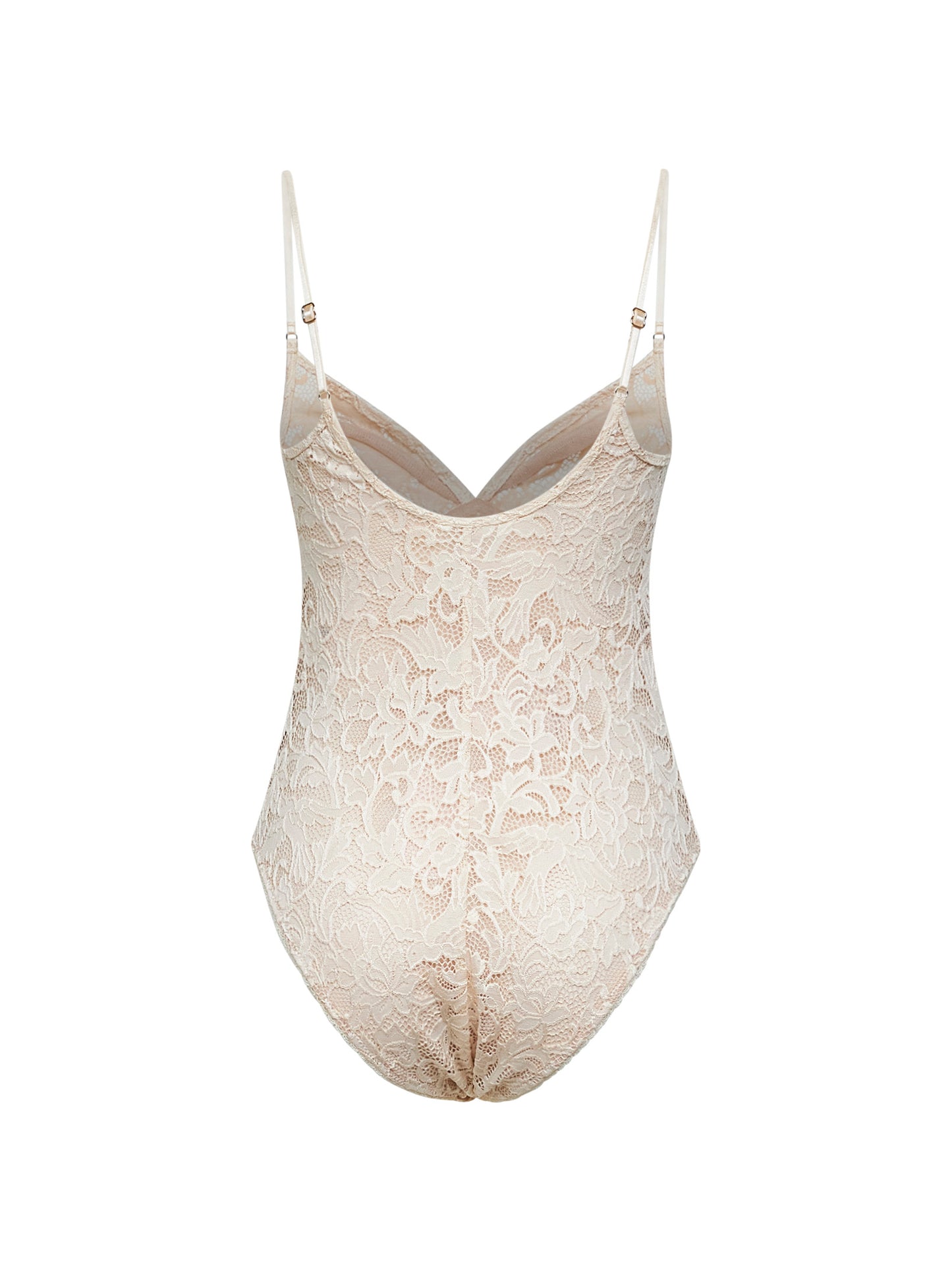 Body senza maniche in pizzo crema