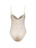 Body senza maniche in pizzo crema
