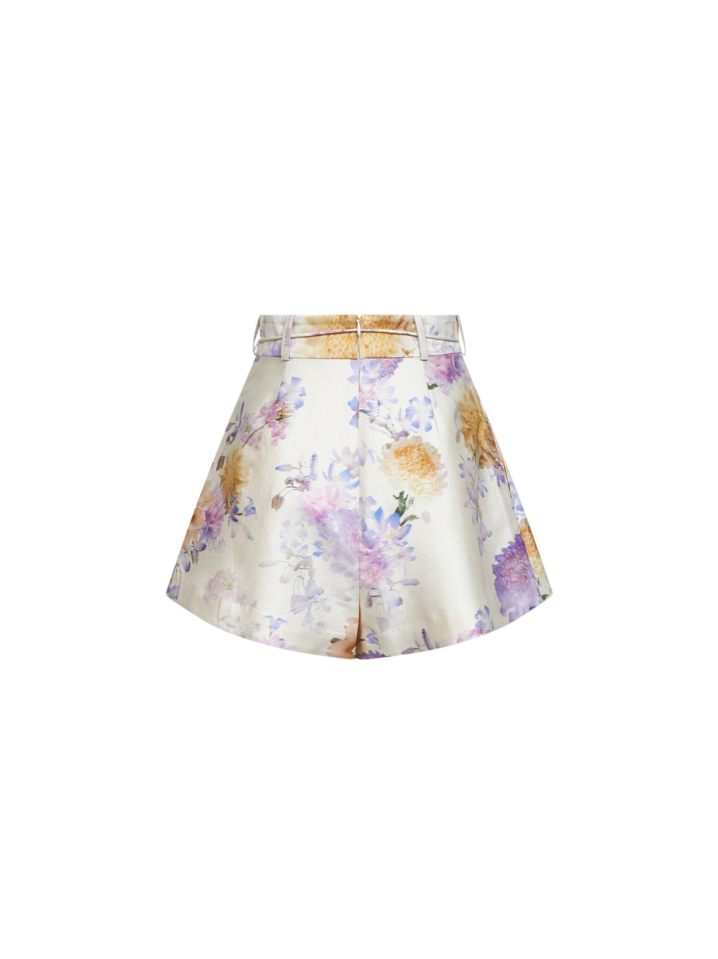 Cream Dahlia-print silk and cotton blend Luna tuck shorts