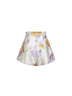Cream Dahlia-print silk and cotton blend Luna tuck shorts