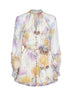 Cream Dahlia-print viscose Luna playsuit