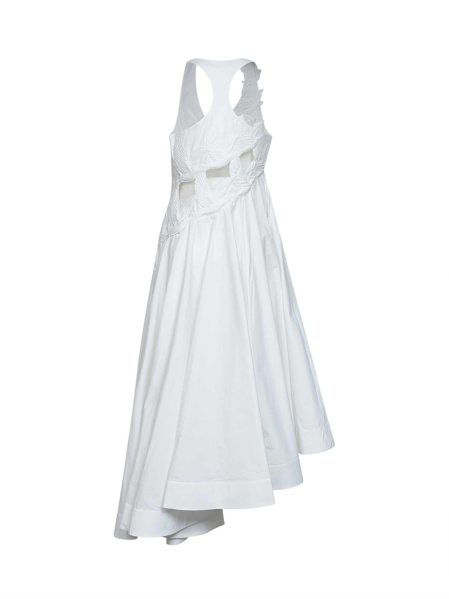 Ivory cotton Luna applique midi dress