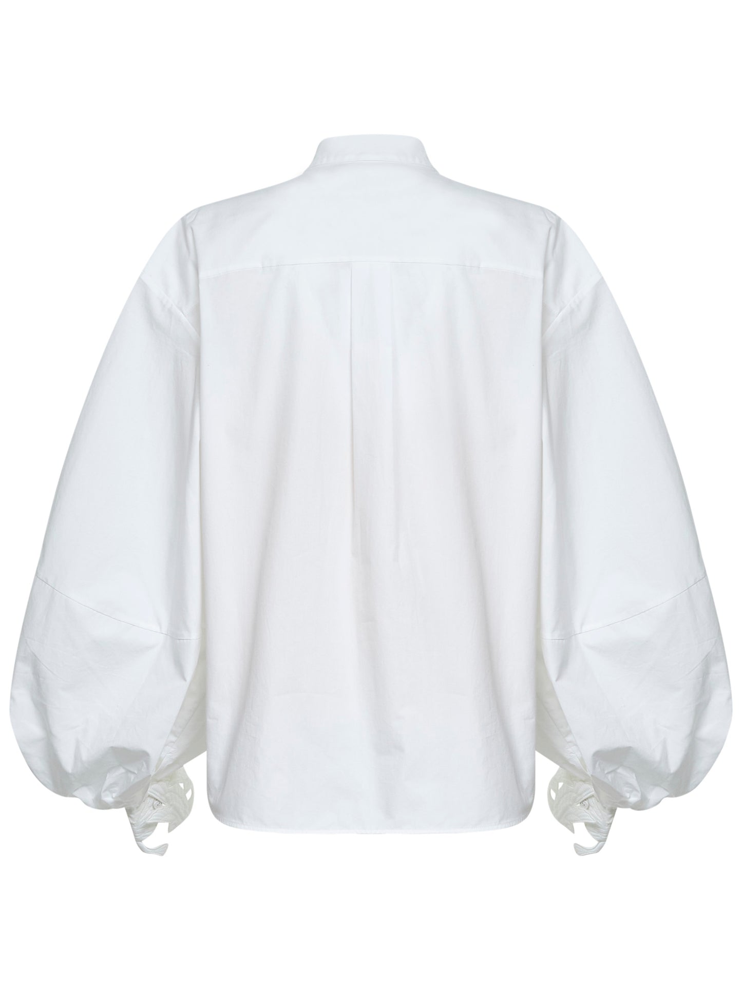 Blusa Luna in cotone avorio con applicazioni