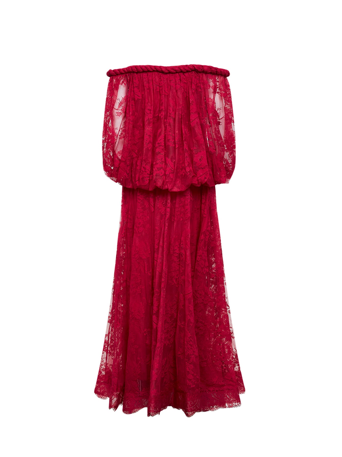 Fuchsia lace Luna billow gown