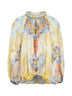 Blusa Alchemy in twill di seta e cotone limone con stampa Tie Dye
